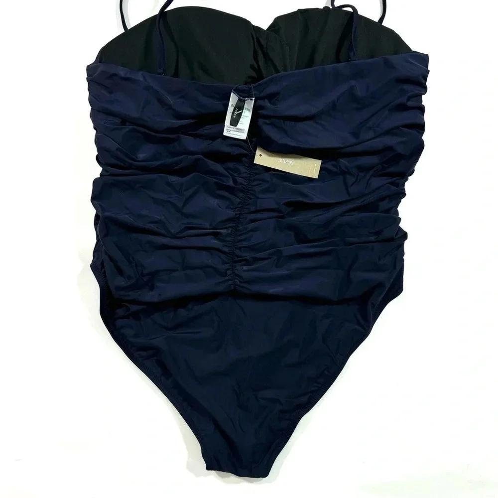 New J Crew Ruched Sweetheart One Piece Swimsuit BF176